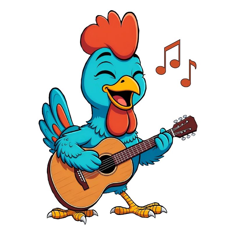 Chicken Playing Guitar