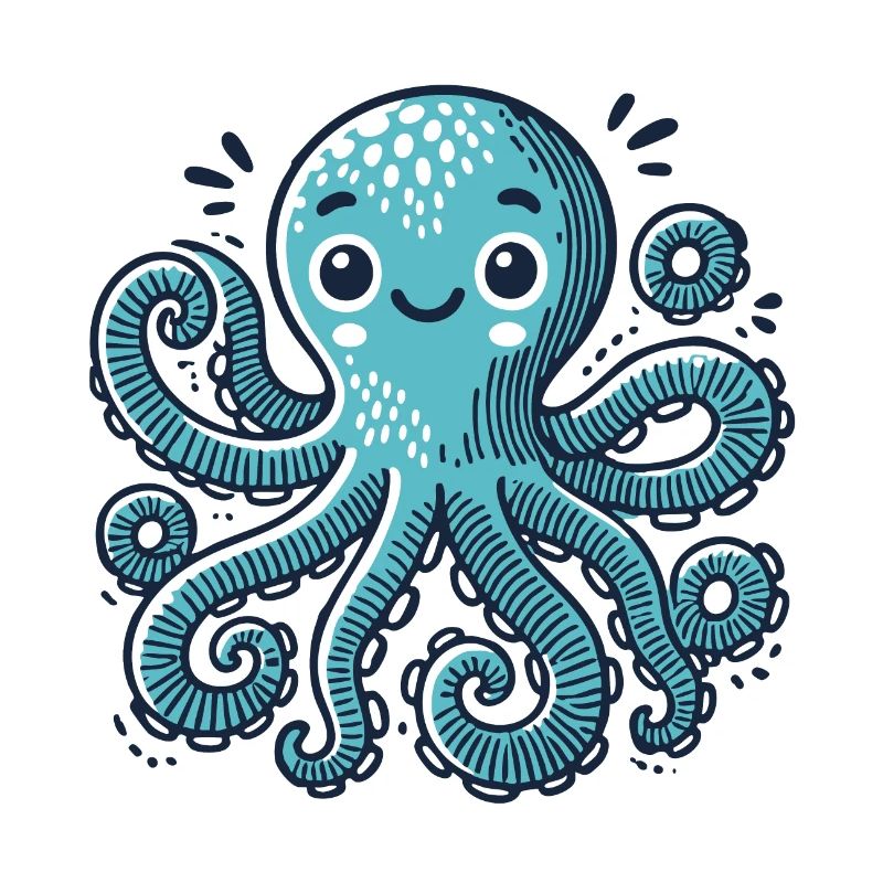 Octopus Turquoise - Cute and playful