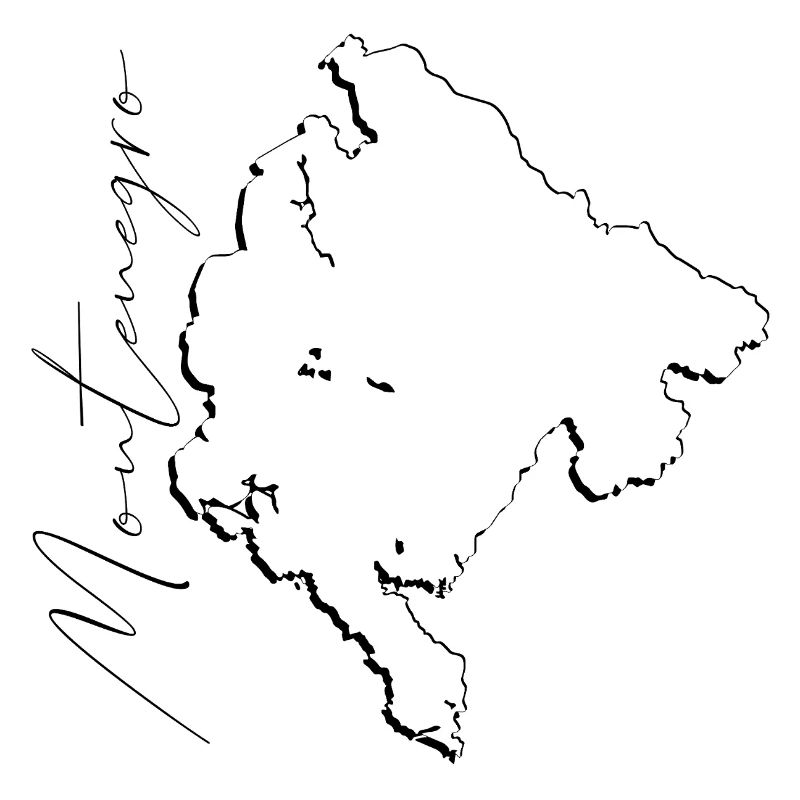 Montenegro map as outline EN