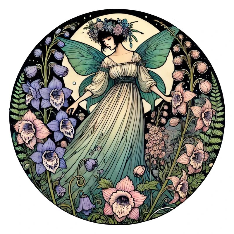 Déesse fée vintage au clair de lune