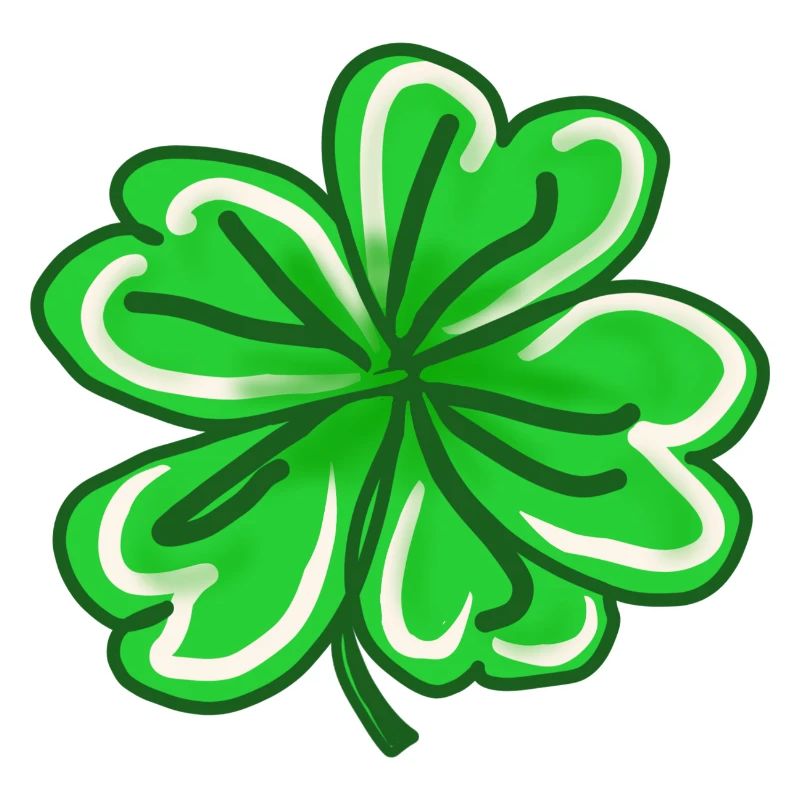 Trèfle peint à la main Lucky Leaf St patricks jour