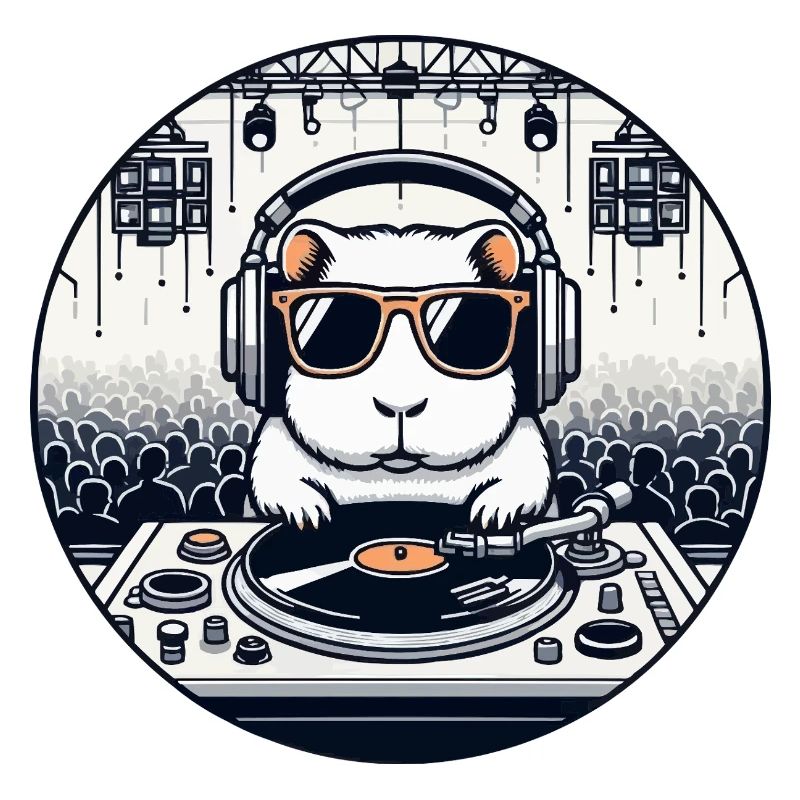 DJ Guinea Pig lors d’une soirée techno 🐹🎧🔥