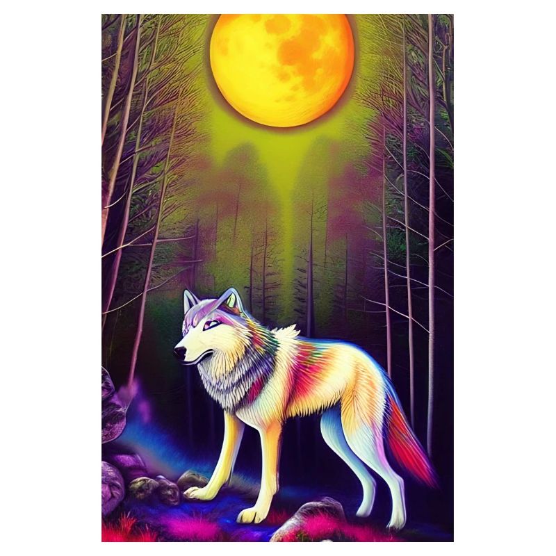 Wolf and Moon