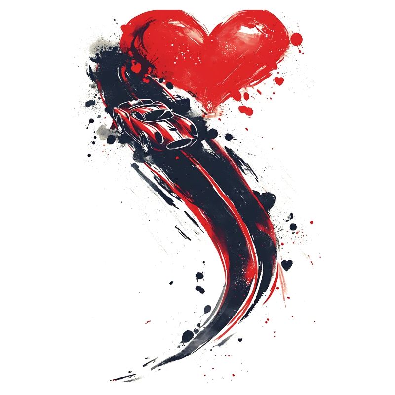 Fast Car with a Heart Shape Behind | Speed lovers