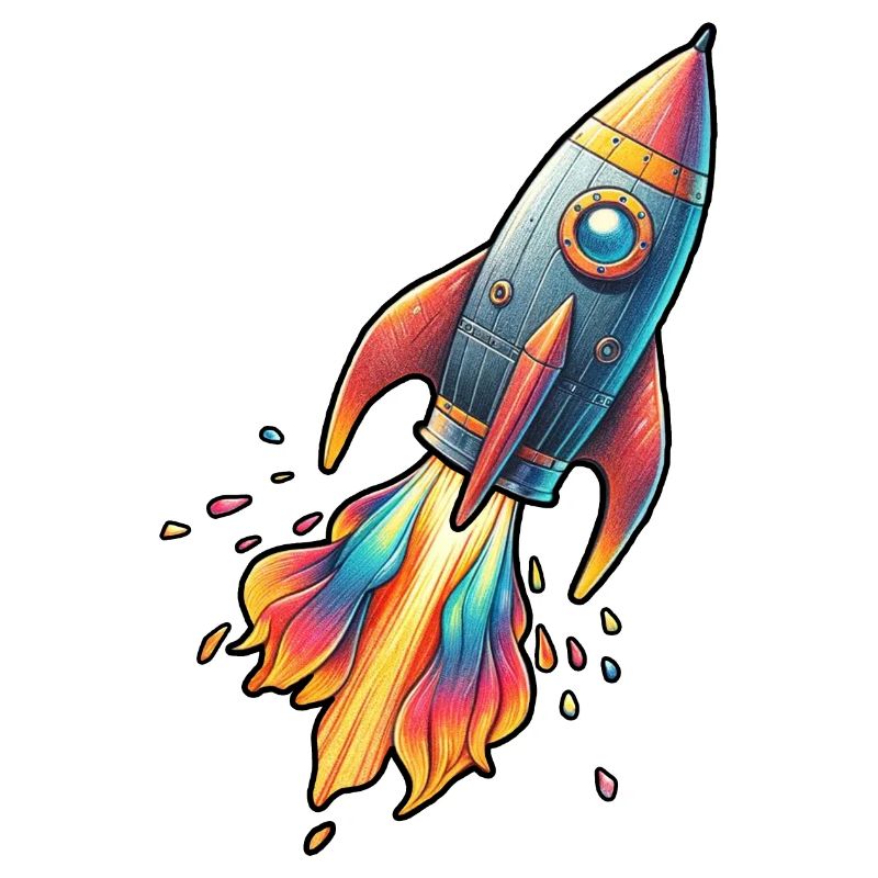 Fusée couleur avec couleurs de feu