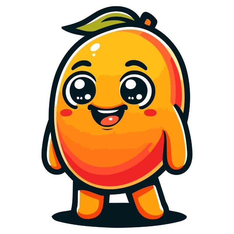 A playful cartoon style mango