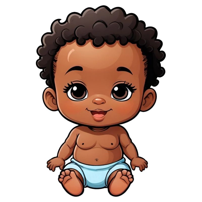 Bébé de dessin animé mignon et heureux