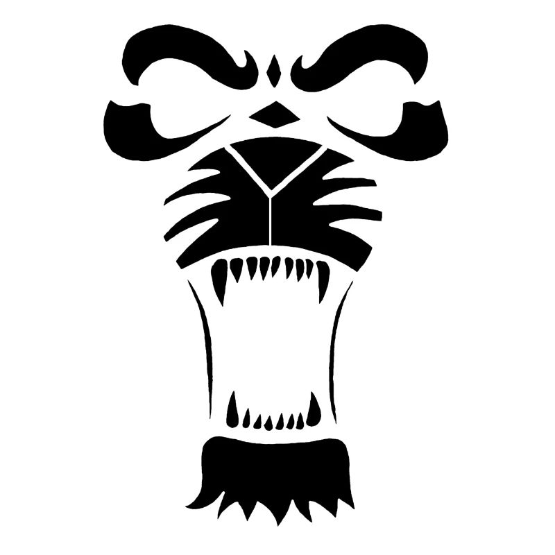 Raublöwe oder Tiger (Schwarz)