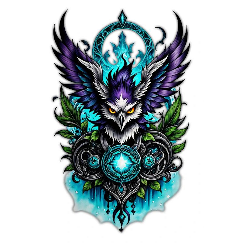 Eule mit magischen Elementen.