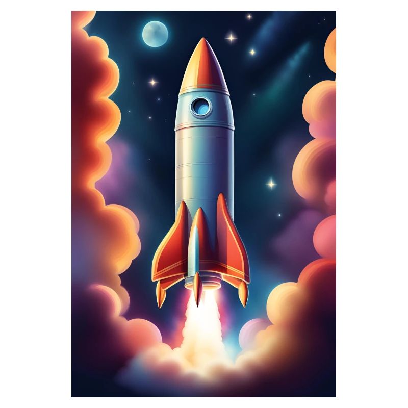 Fusée volant dans l’espace