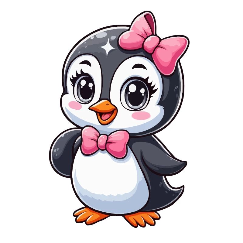 Mädchen Pinguin