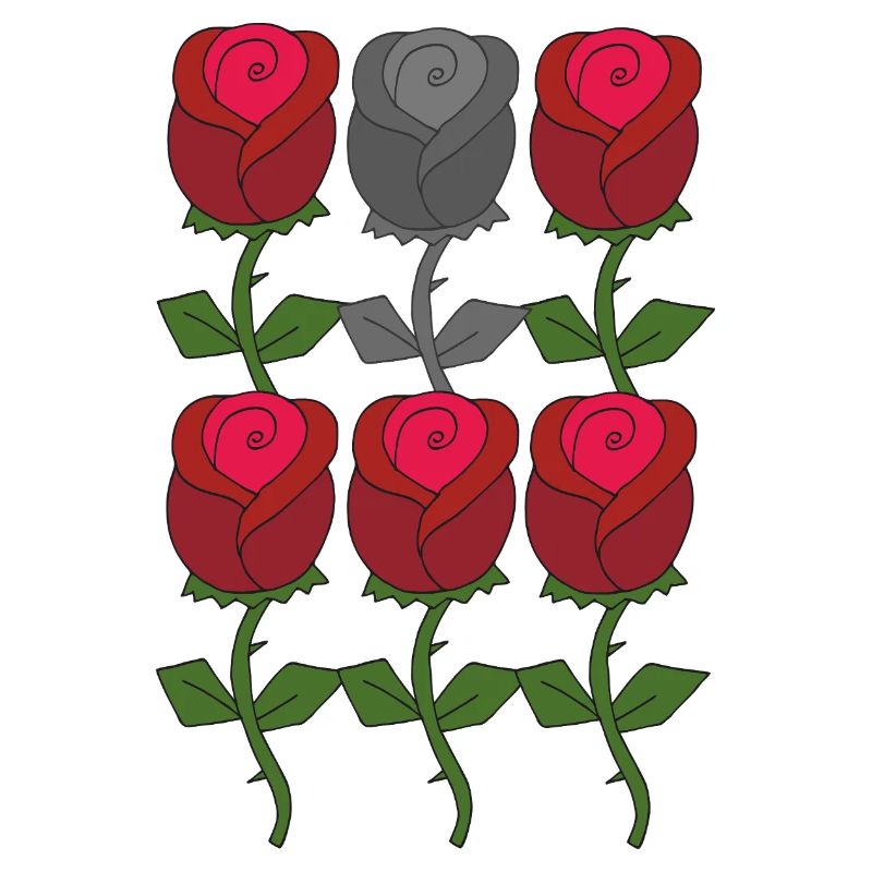 rose rot grau