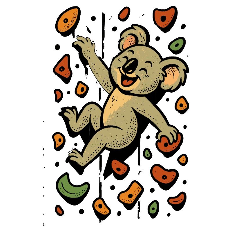 Bouldern Koala Bär Klettern Retro Geschenk
