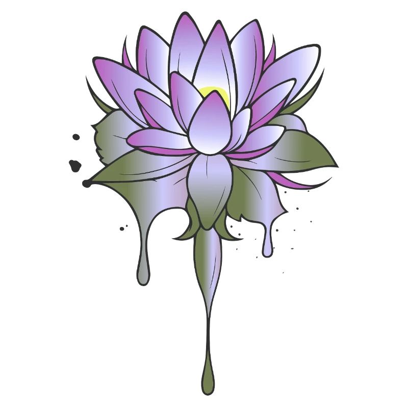 Lotus flower in violet with gradient