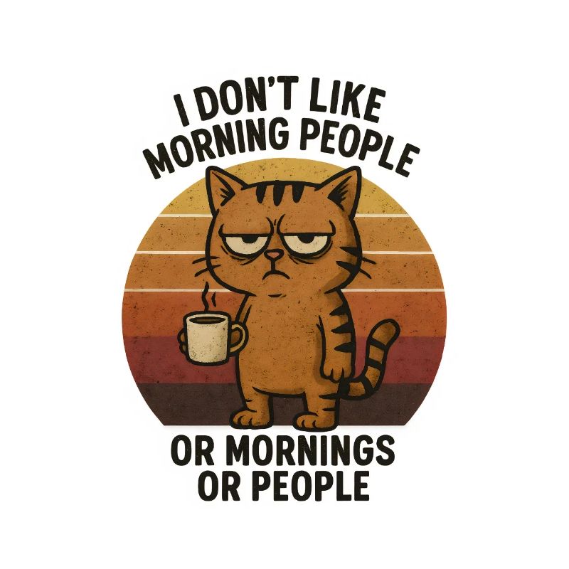 Chat avec le café, je déteste les gens