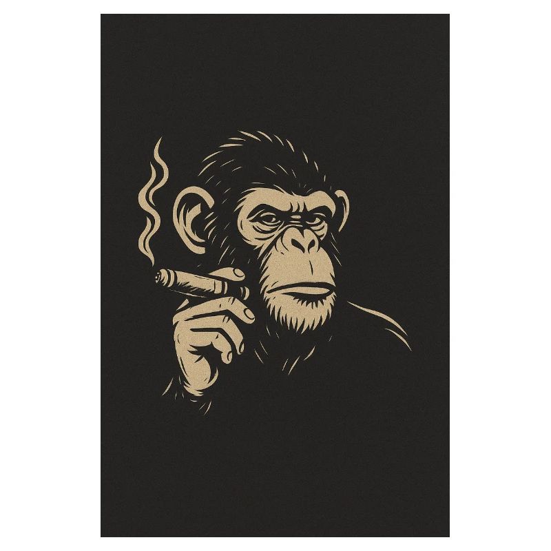 Affe mit Zigare Kunstdruck