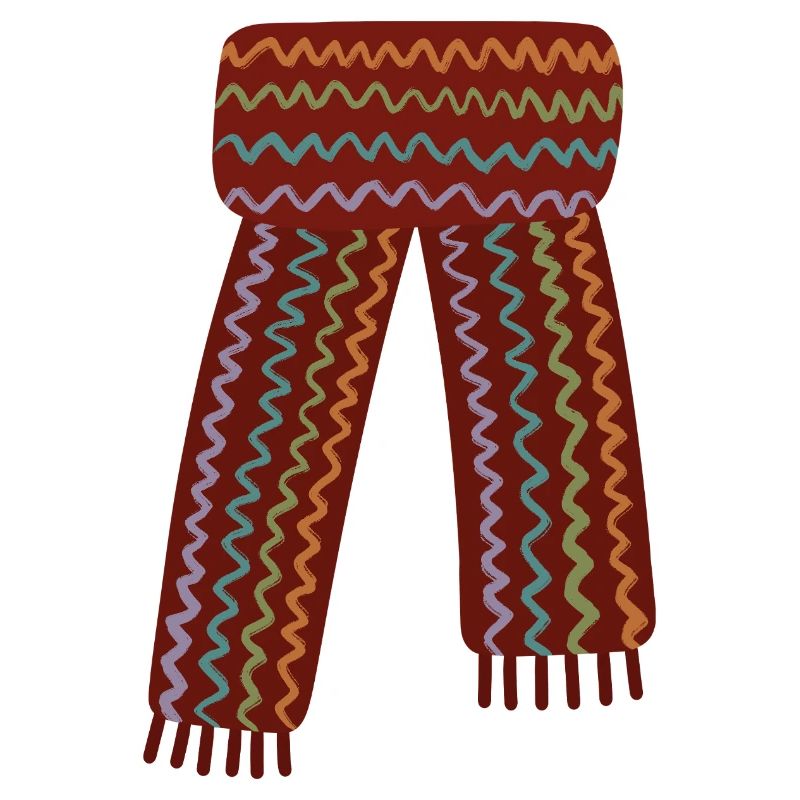 Colorful Zigzag Patterned Scarf