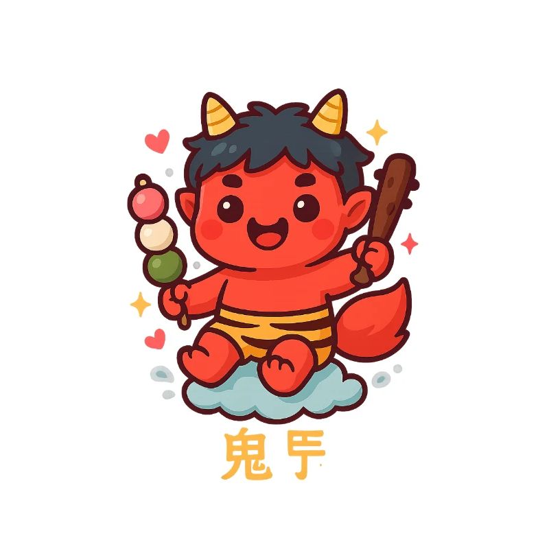 Oni doux avec dango et bâton