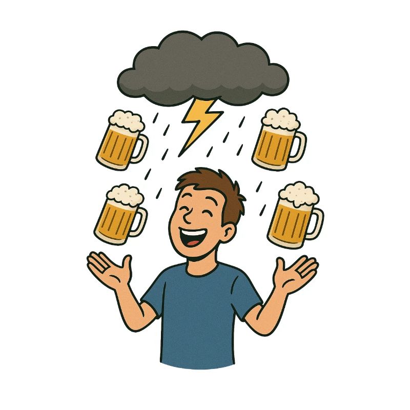 Bierregen Shoppegewitter