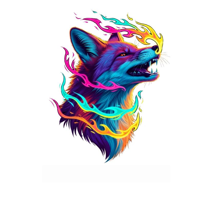 Neon Wolf Flame Spell