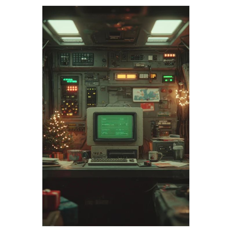 Retro Computer Console Holiday Glow