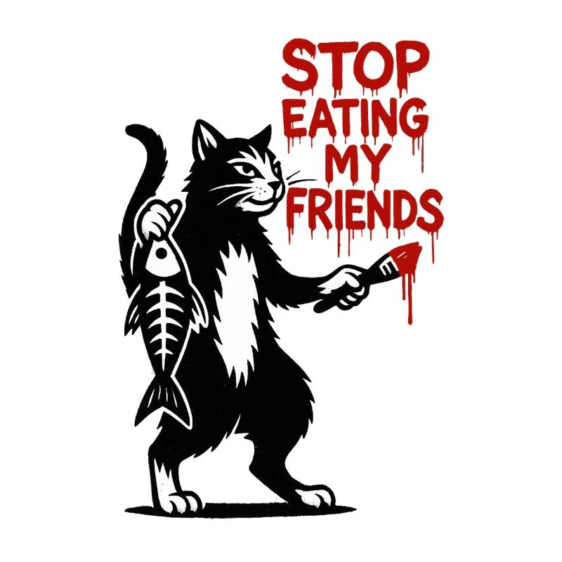 Chat arrête de manger mes amis