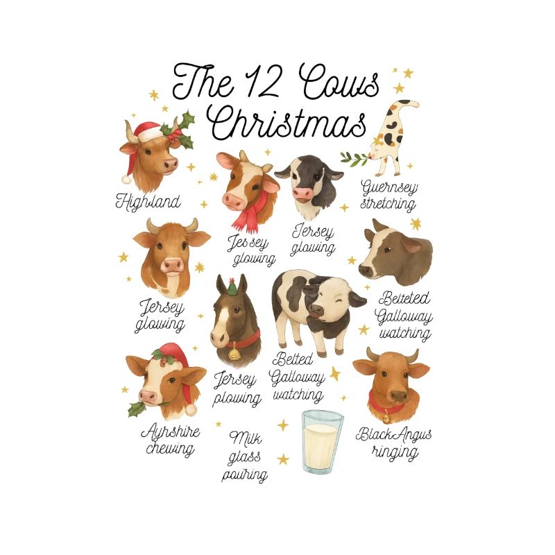 Les 12 Vaches de Noël – Lustiges Weihnachtskuh