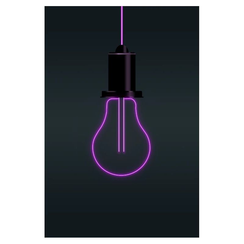 Neon Light Bulb Magenta Minimal Design