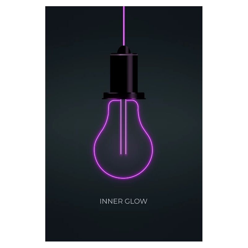 Inner Glow Neon Light Bulb Poster