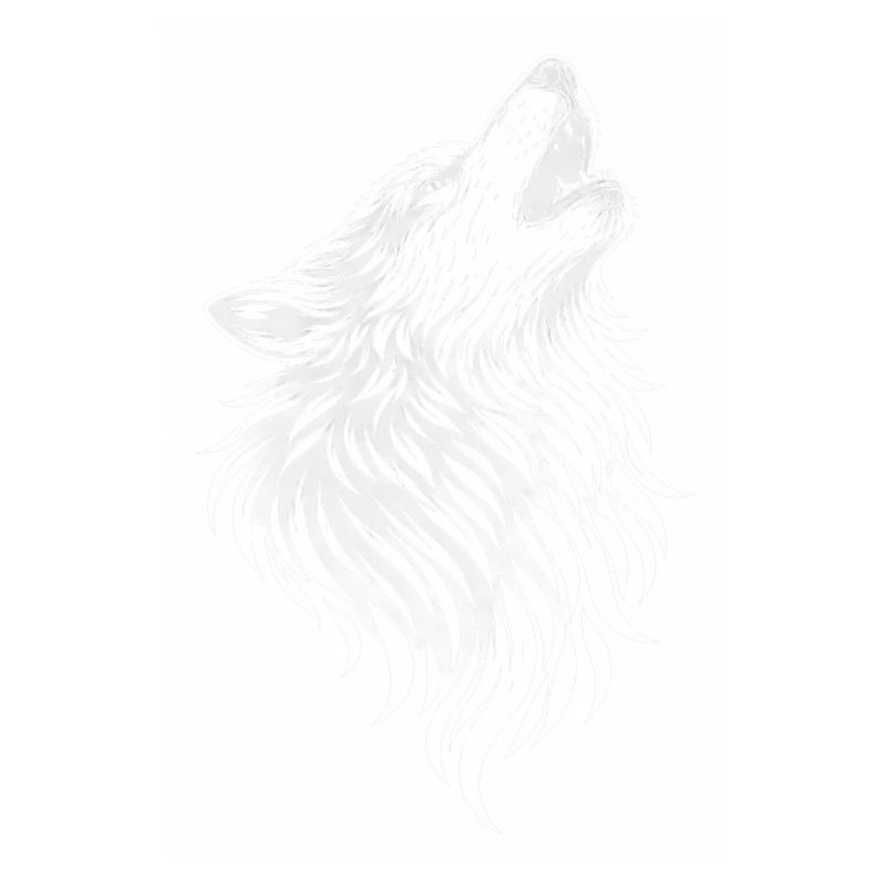 Howling wolf in vintage style