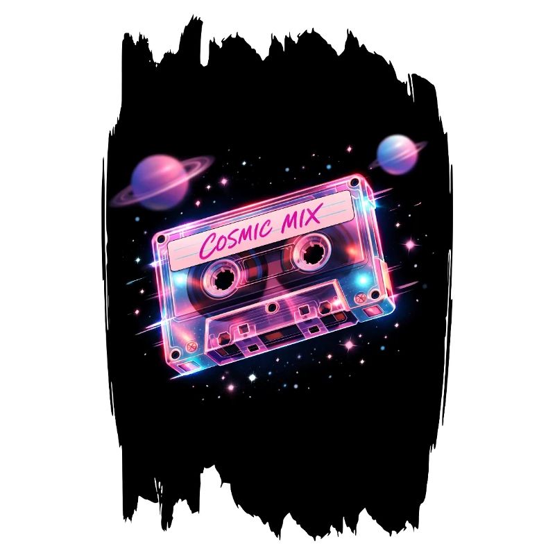 Cosmic Mix Tape Retro 80s Space Cassette