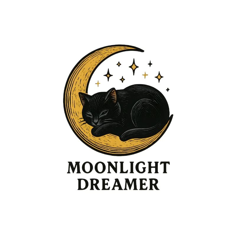 Chat Rêveur au Clair de Lune