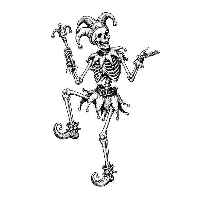 Skeleton Jester Halloween Motif