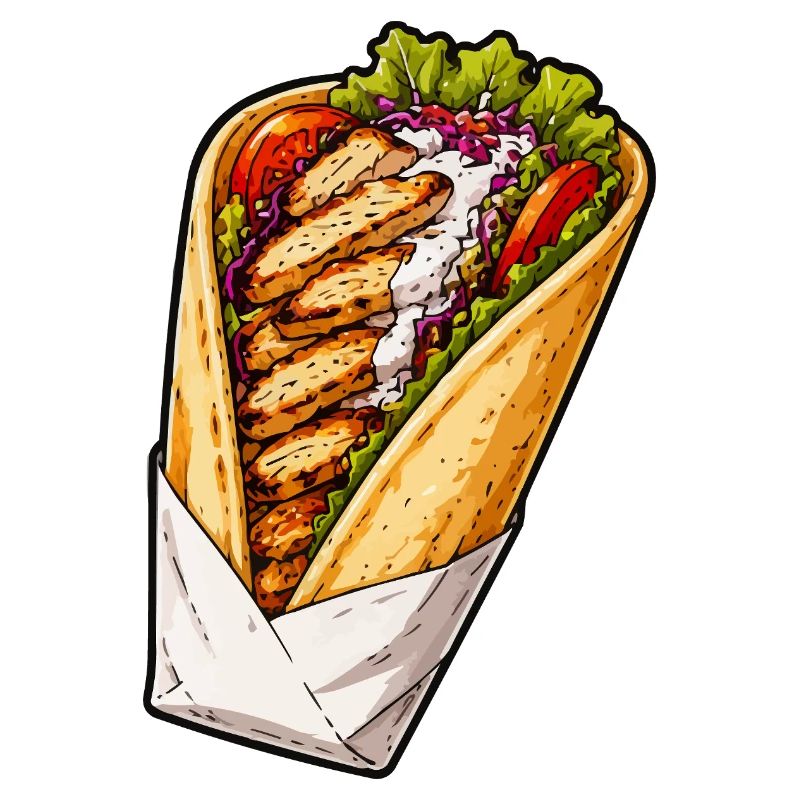 Illustration de wrap de poulet