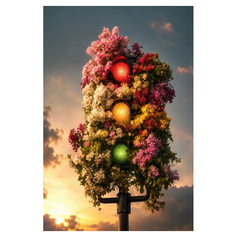 Floral Traffic Light Glow