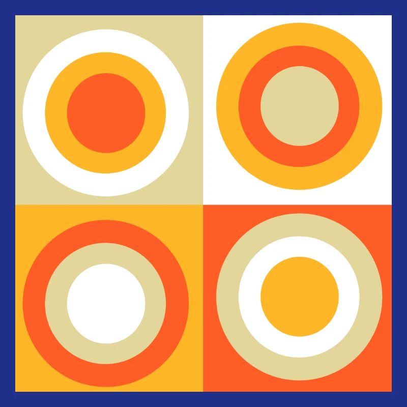70s Pattern Circles Squiggle