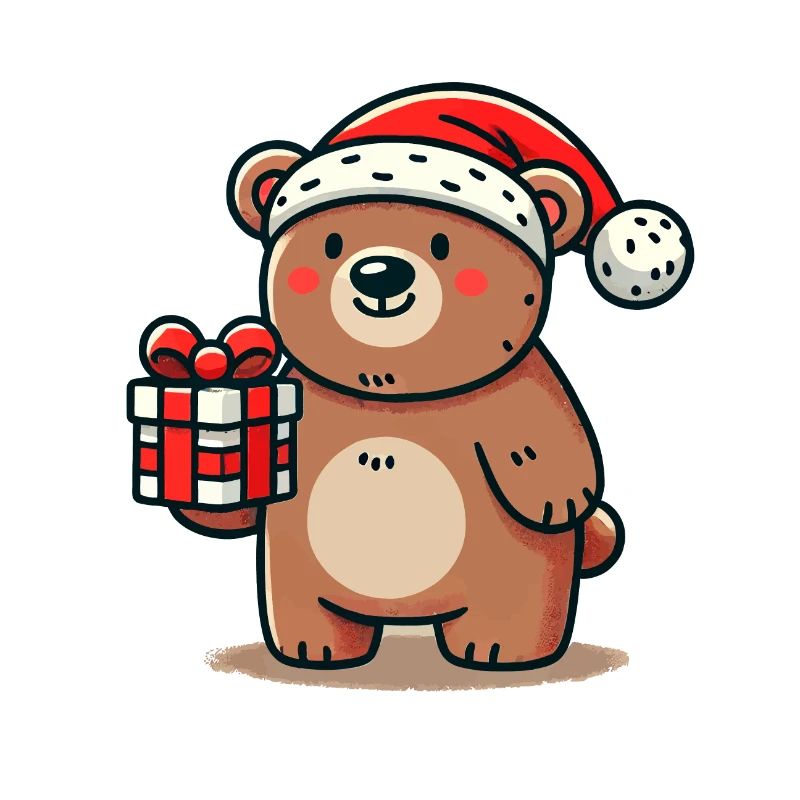 Weihnachtsbär mit Geschenk