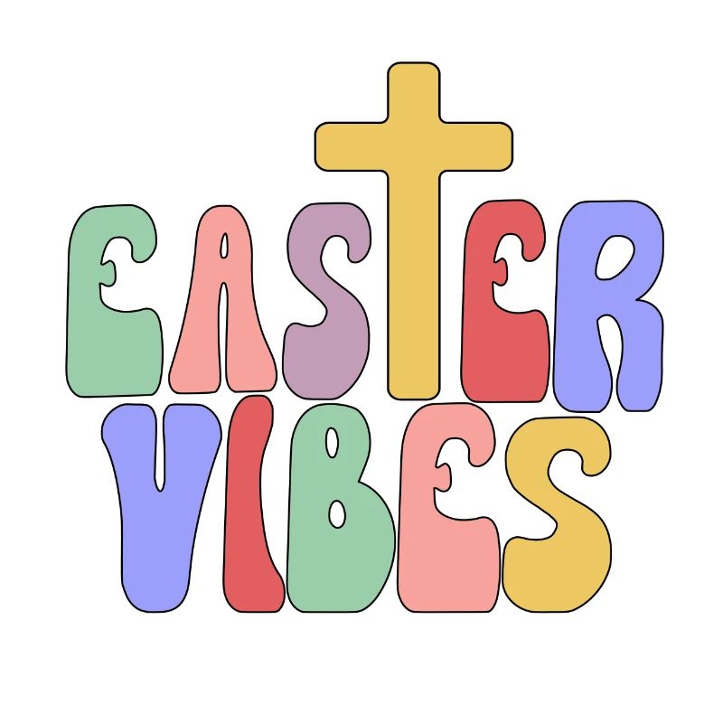Easter Vibes Cross