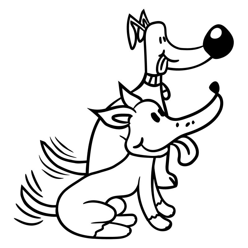 2 chiens équipe deux amis queue wiggle équipage