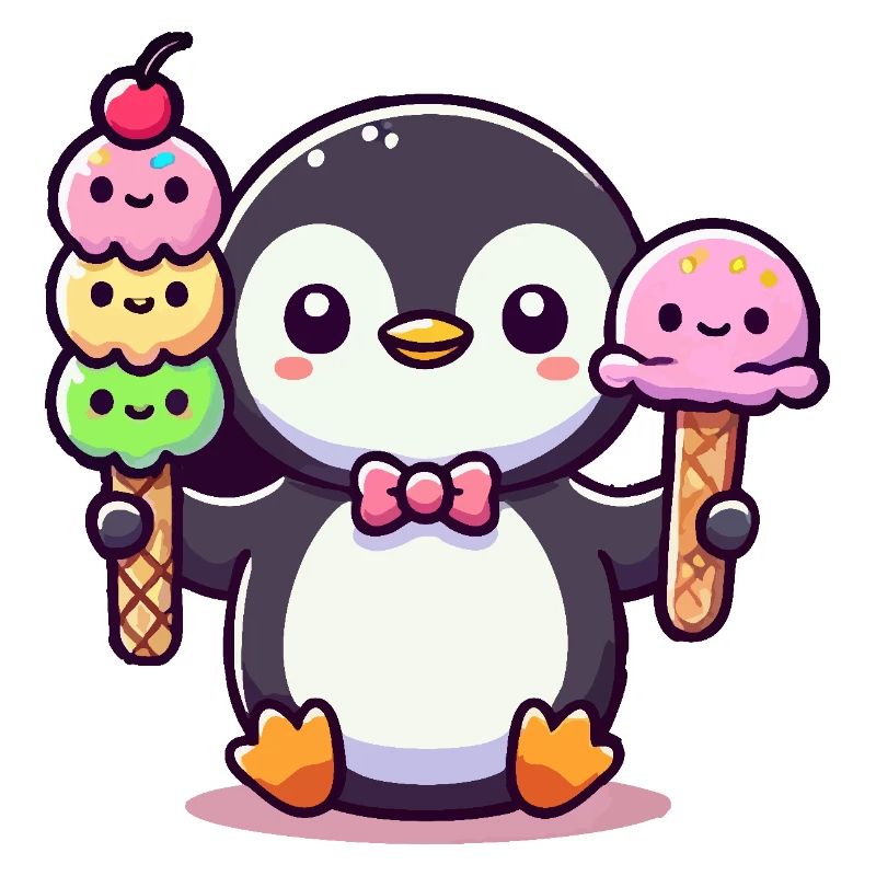 Pinguin mit Eis