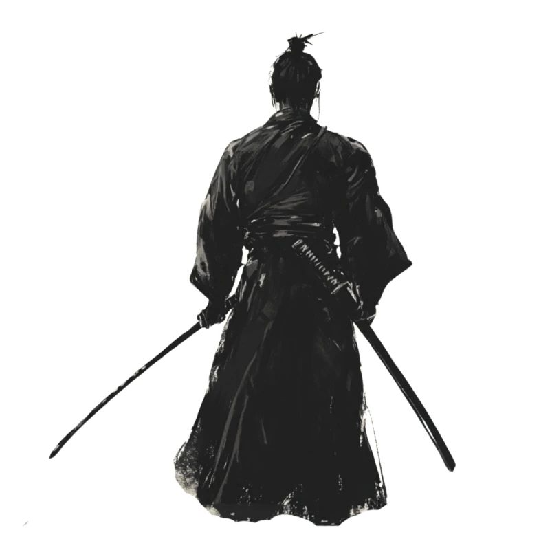 Samurai Shirt, Shadow, Sticker, Bag, Custom text