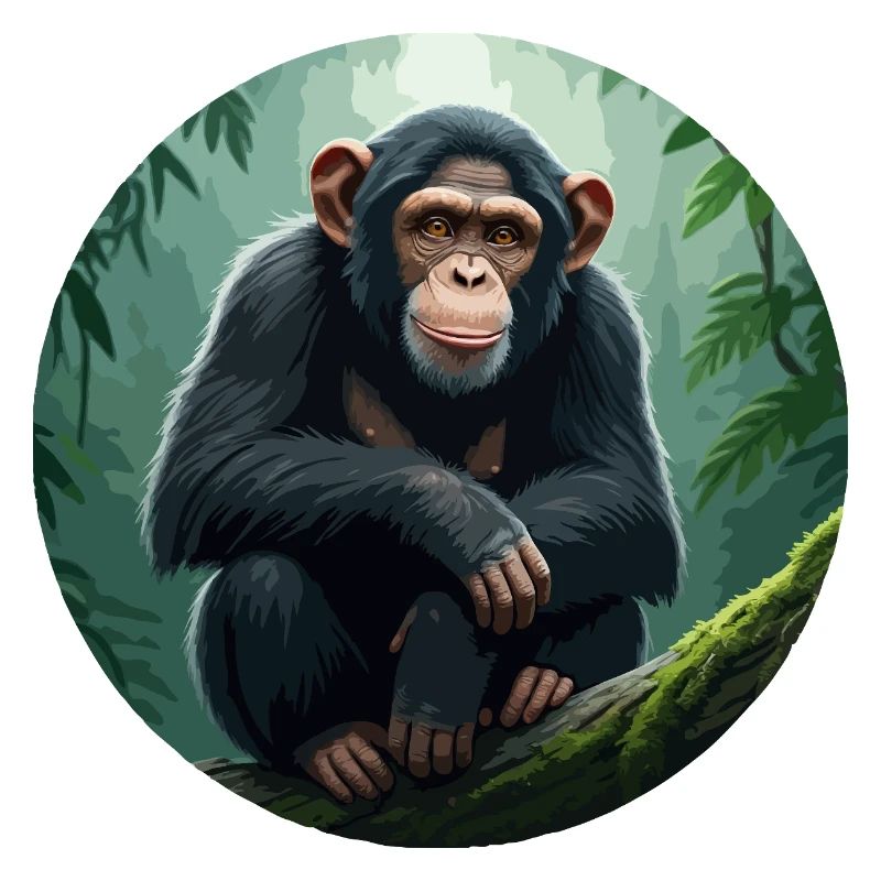 Chimpanzee on tree branch