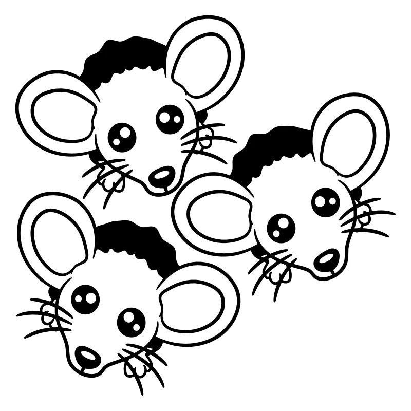3 Mice Wall Hole Mouse Hole Three Friends Team Crew