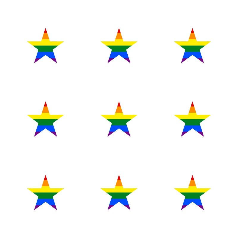Rainbow star pattern LGBTQ colours