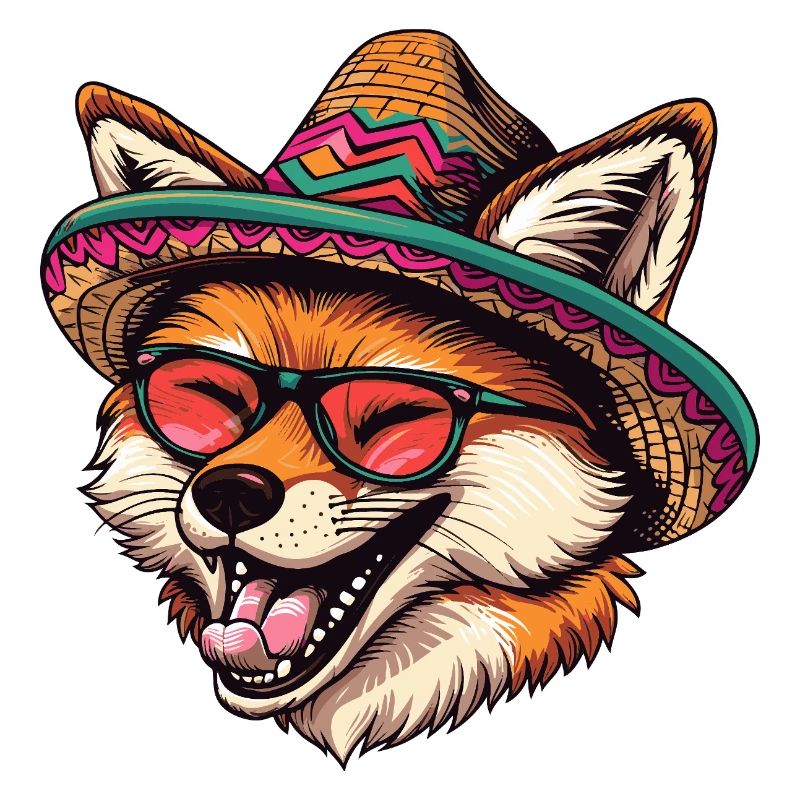 Fox Comic Funny Sombrero
