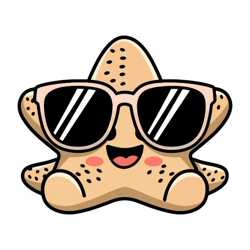 Étoile de mer cool avec lunettes de soleil Beach Vibes