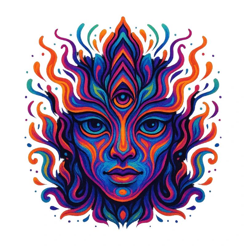 Psychedelische Farbenexplosion