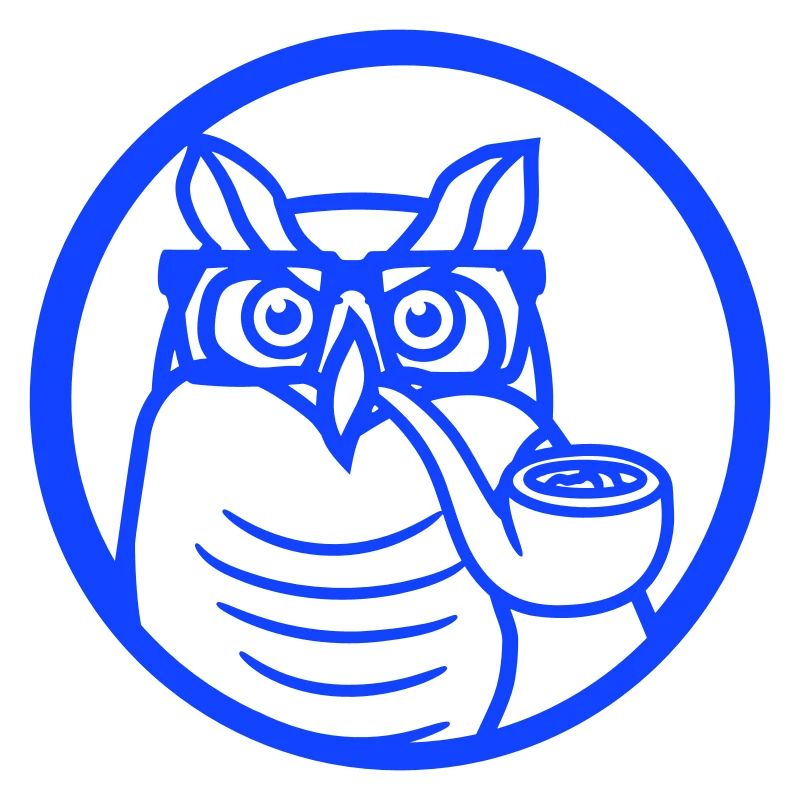 Owl Pipe Smoking Old Grandpa Eagle Owl Branch Tree Forest