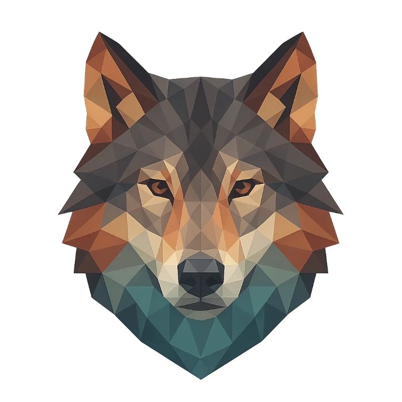 Geometric Wolf Head