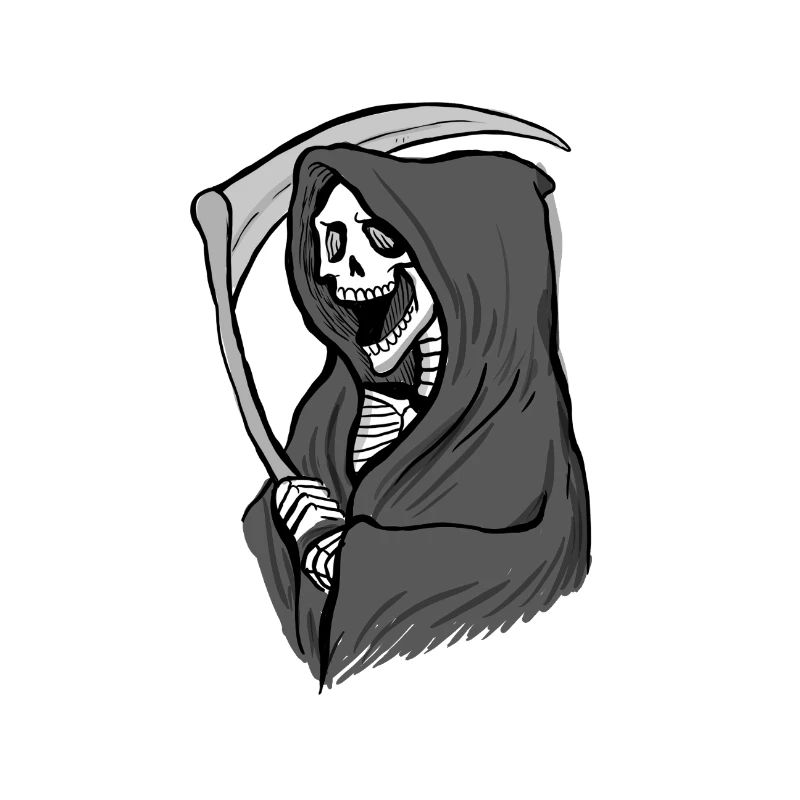 Illustration des Todes – Dunkle Kunst mit Sense